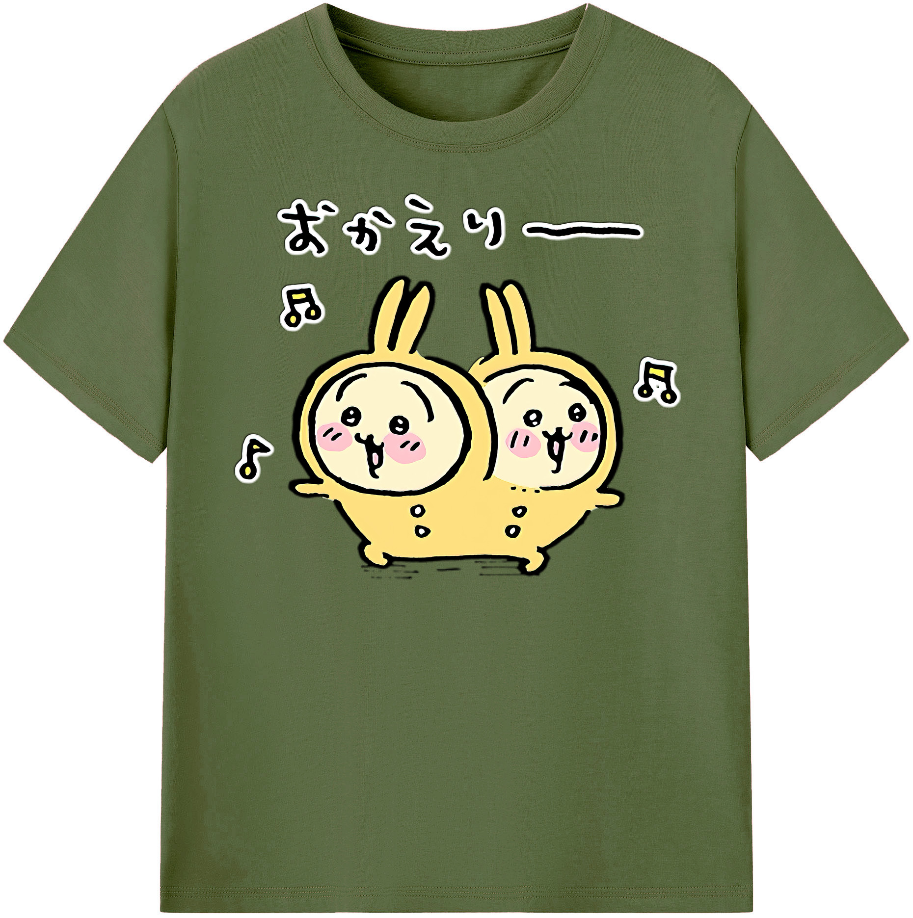 （画像用） ちいかわ うさぎ Chii-kawa usagi 綿100％半袖Tシャツ（フロントプリント）